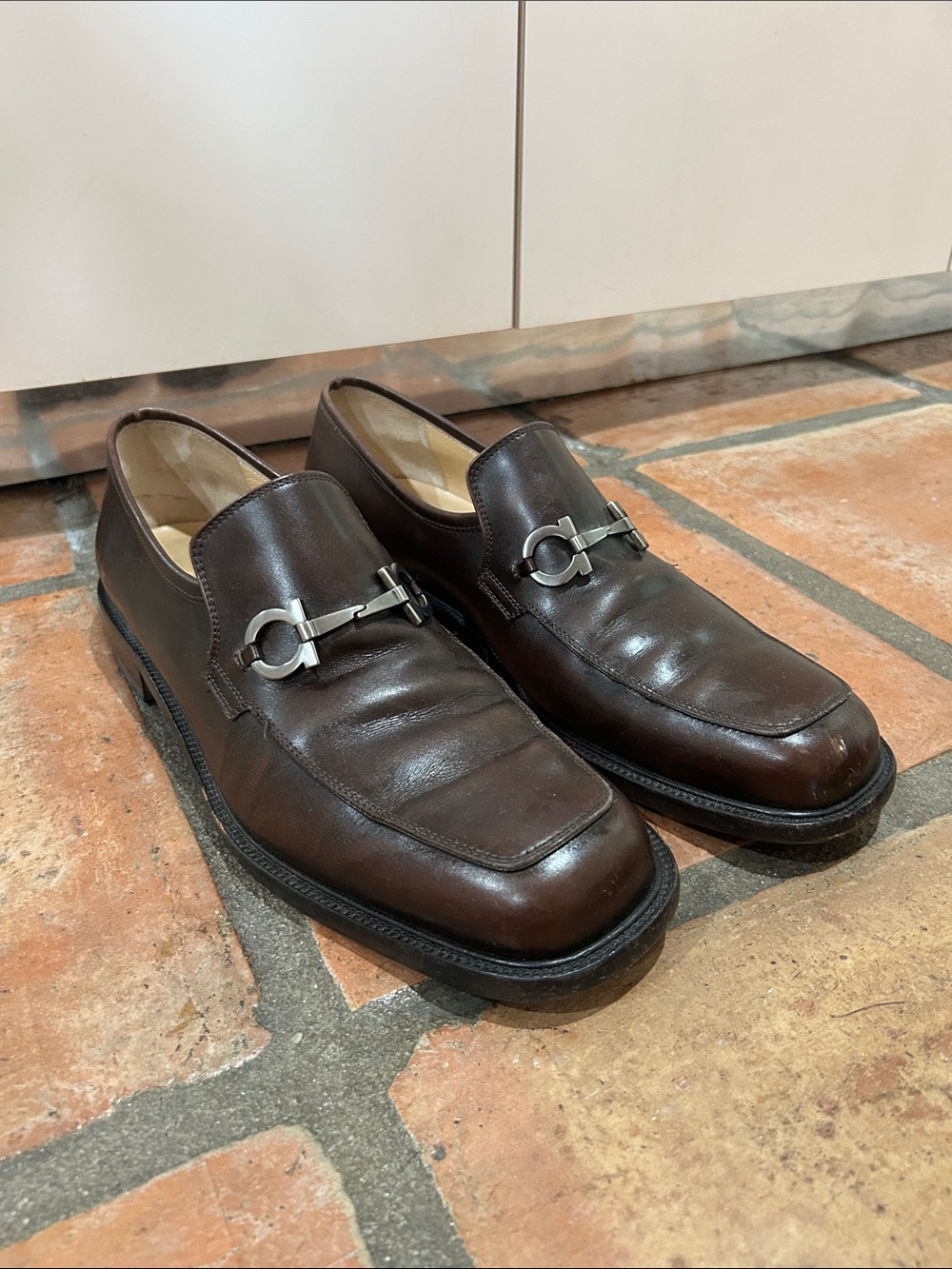 Salvatore Ferragamo Men's Brown Leather Bit Loafers